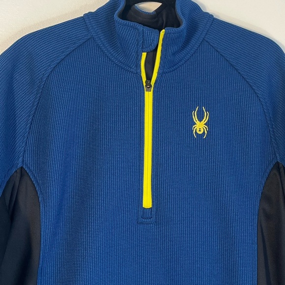 Spyder Men's Half-Zip Outbound Sweatshirt in Blue Size M - Picture 2 of 6